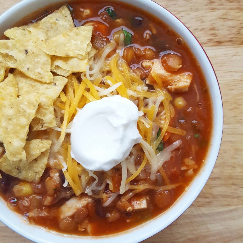 Leftover Chicken Lentil Taco&nbsp;Soup